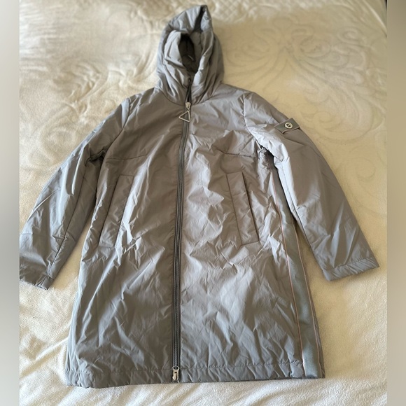 Astrid Jackets & Blazers - ✨ Astrid Light Gray Hooded Jacket – Modern Elegance & Cozy Luxury (L)